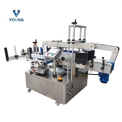 Automatisk platt flaska 2 sidor märkning maskin